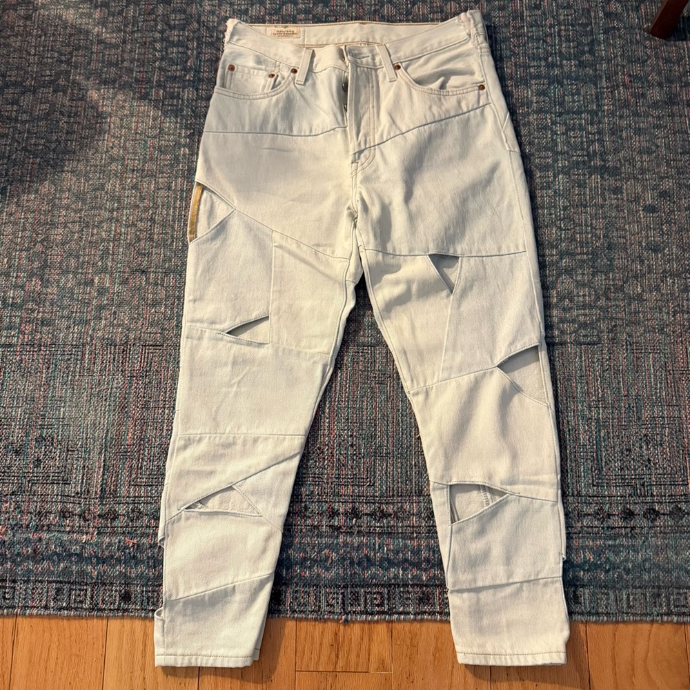Levi's 501 light wash cutout Jeans